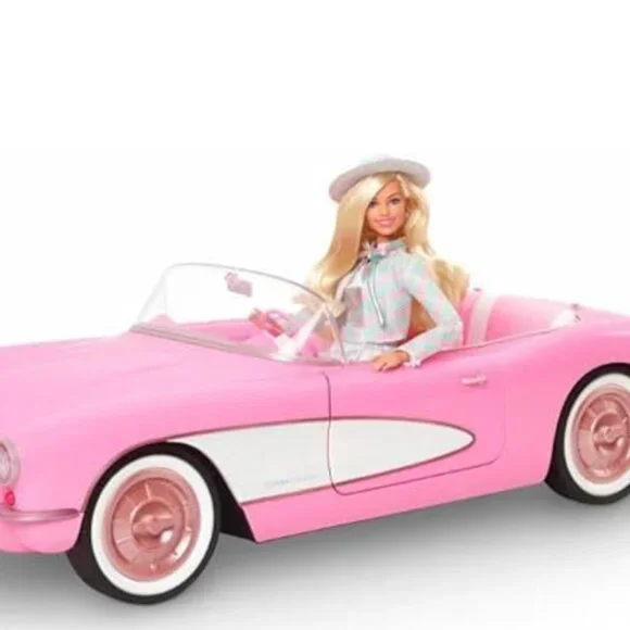 Barbie The Movie Collectible Car, Pink Corvette Convertible New in Box - Picture 4 of 12